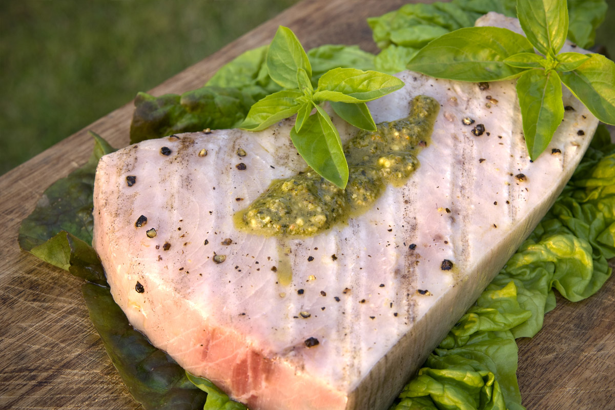Grilled Swordfish with Lemon, Mint and Basil Seafood By Sykes