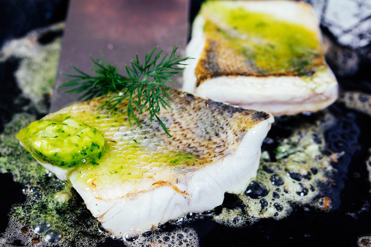 Crispy Skinned Cod with Zingy Lime and Dill Butter Seafood By Sykes