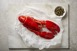 cooked whole Canadian lobster