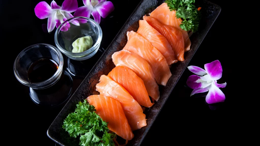 raw sashimi grade salmon