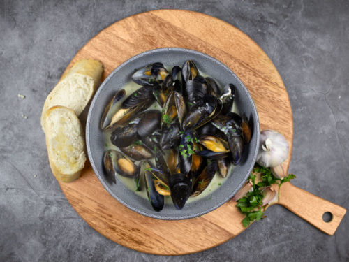 mussels in garlic butter