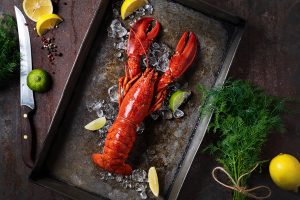 Lobster on baking Tray