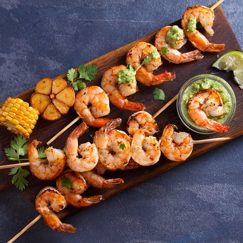 Shrimp Kebabs with Garlic and Parsley Sauce | Seafood By Sykes