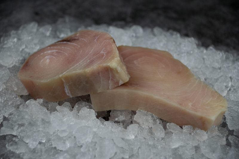 close up of swordfish steaks